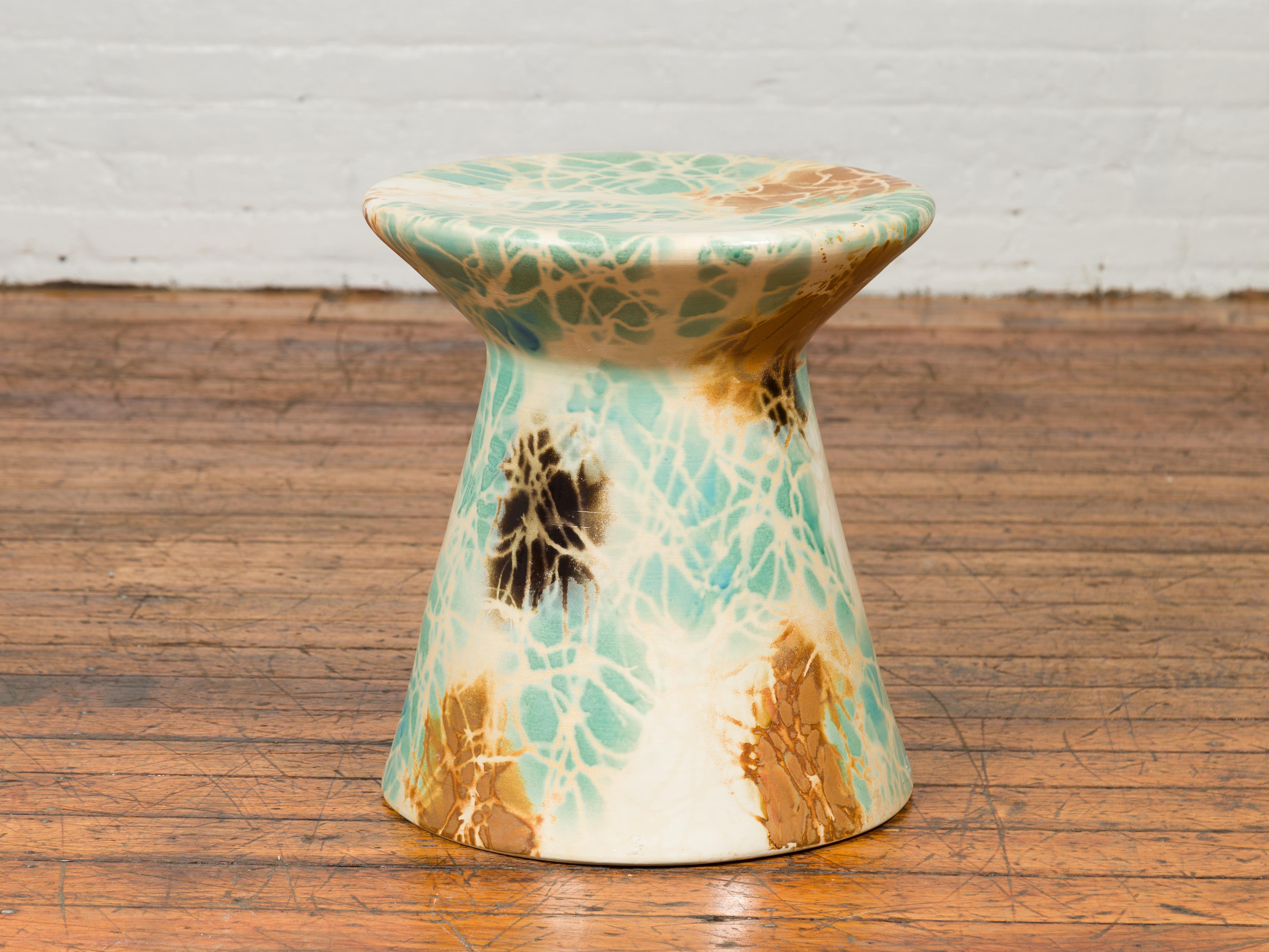Chinese Contemporary Artisan Hand Painted and Glazed Garden Seat 6