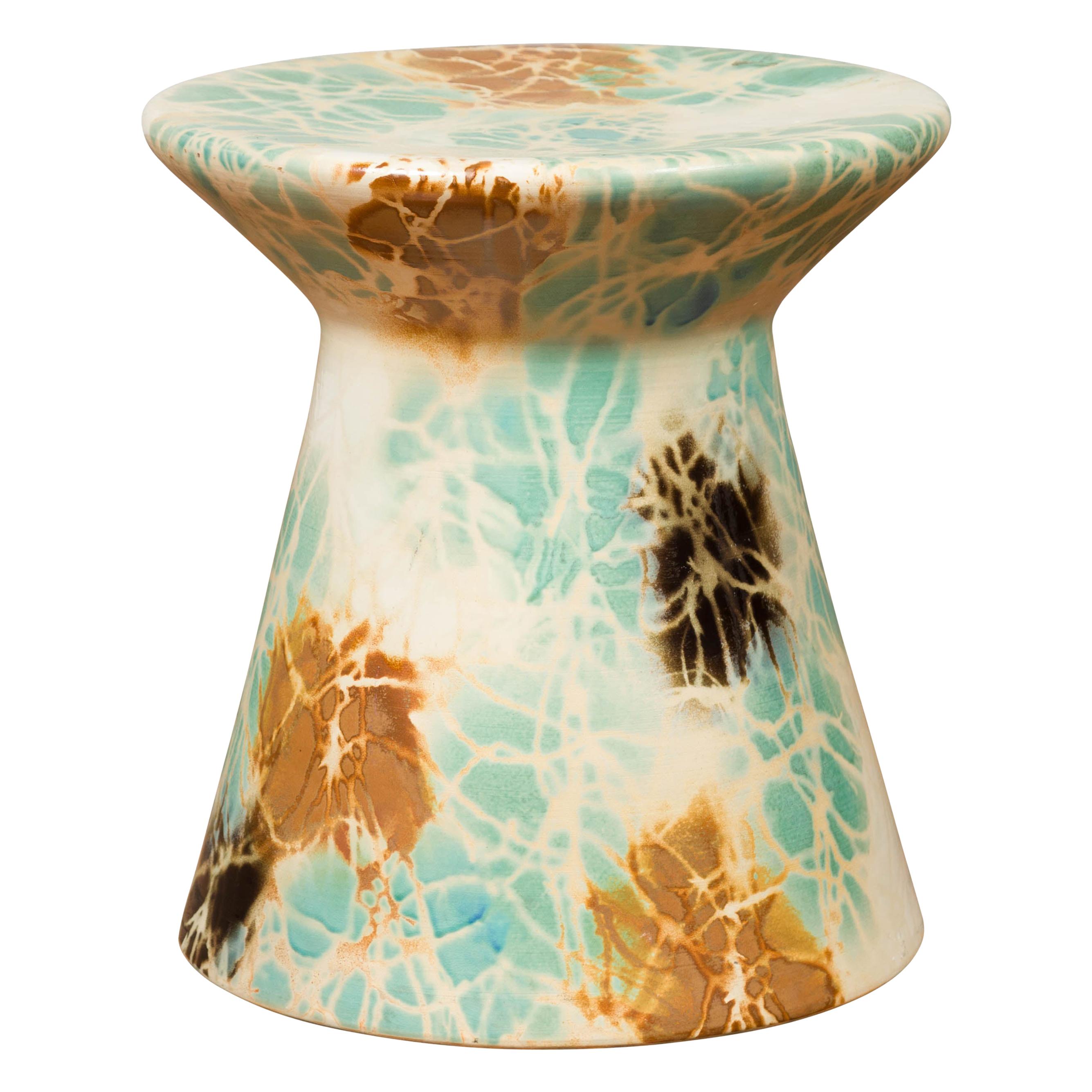 Chinese Contemporary Artisan Hand Painted and Glazed Garden Seat