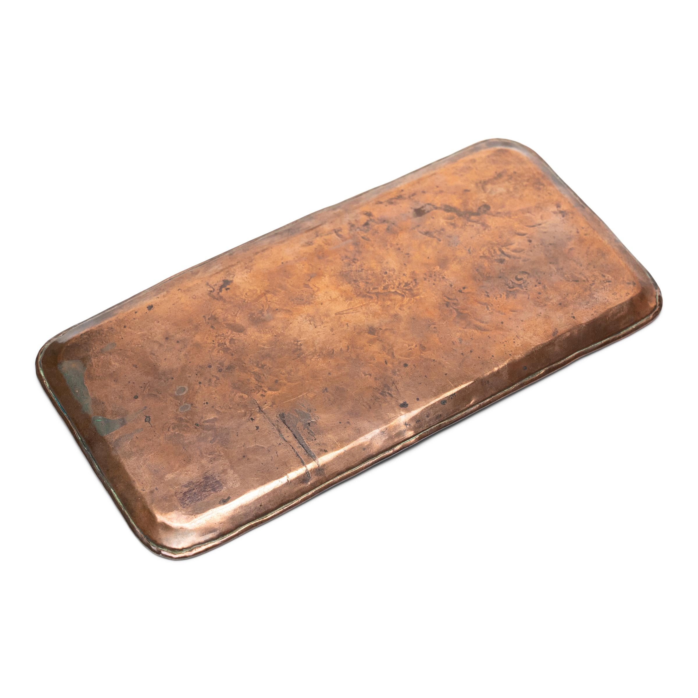 Chinese Copper Opium Tray with Celestial Dragon, c. 1900 In Good Condition For Sale In Chicago, IL
