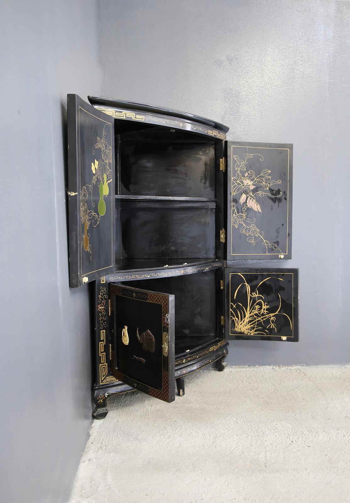 antique chinese black lacquer cabinet