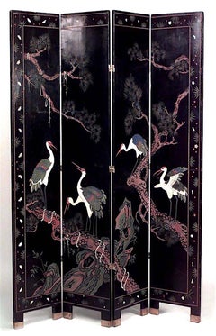 2 Chinese Coromandel 4-Fold Screens