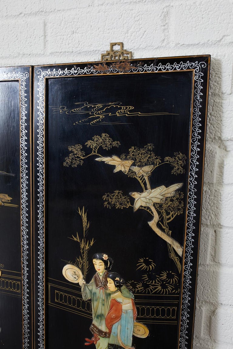 Chinese Coromandel Hardstone Panels at 1stDibs chinese wall panel