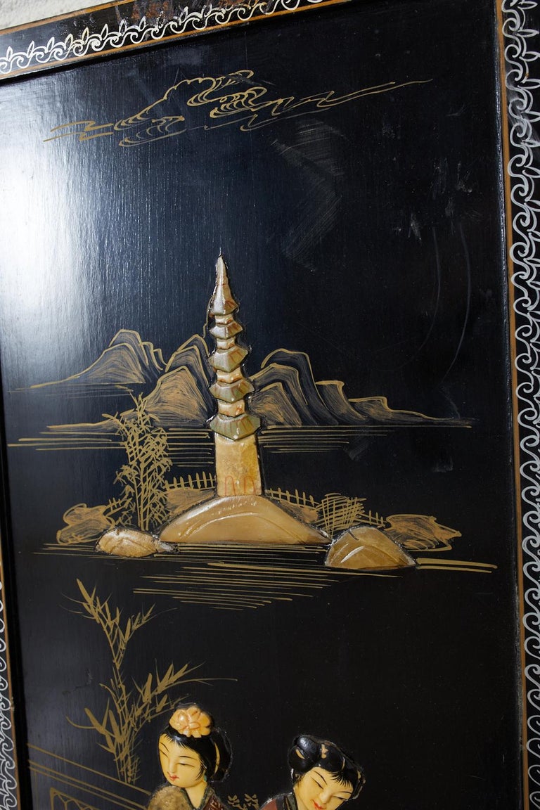 Chinese Coromandel Hardstone Panels at 1stDibs chinese wall panel