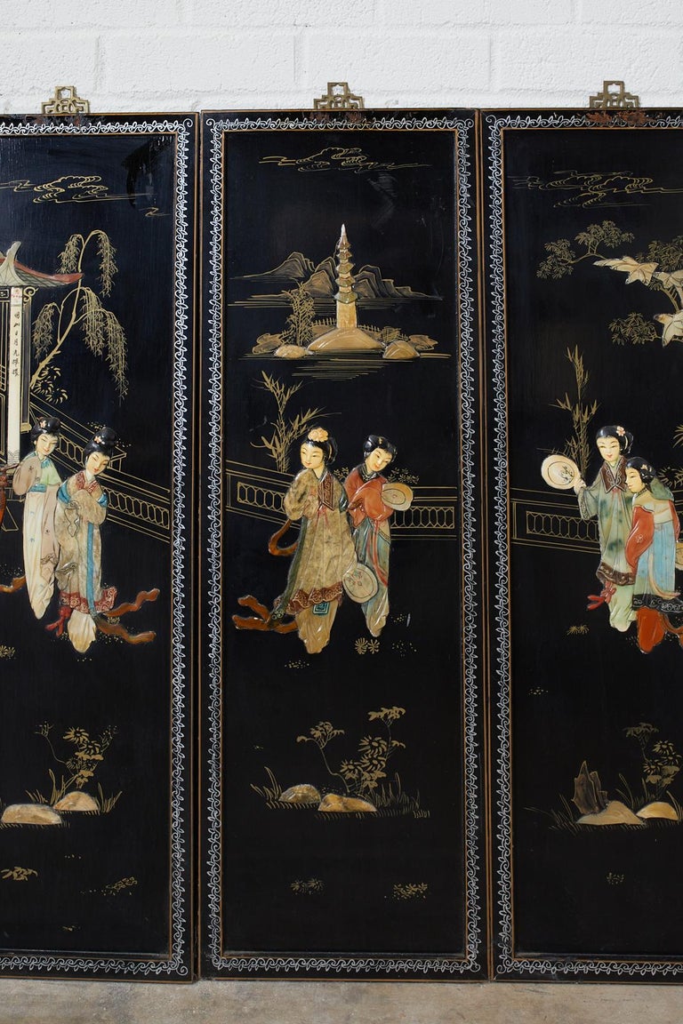 Chinese Coromandel Hardstone Panels at 1stDibs chinese wall panel