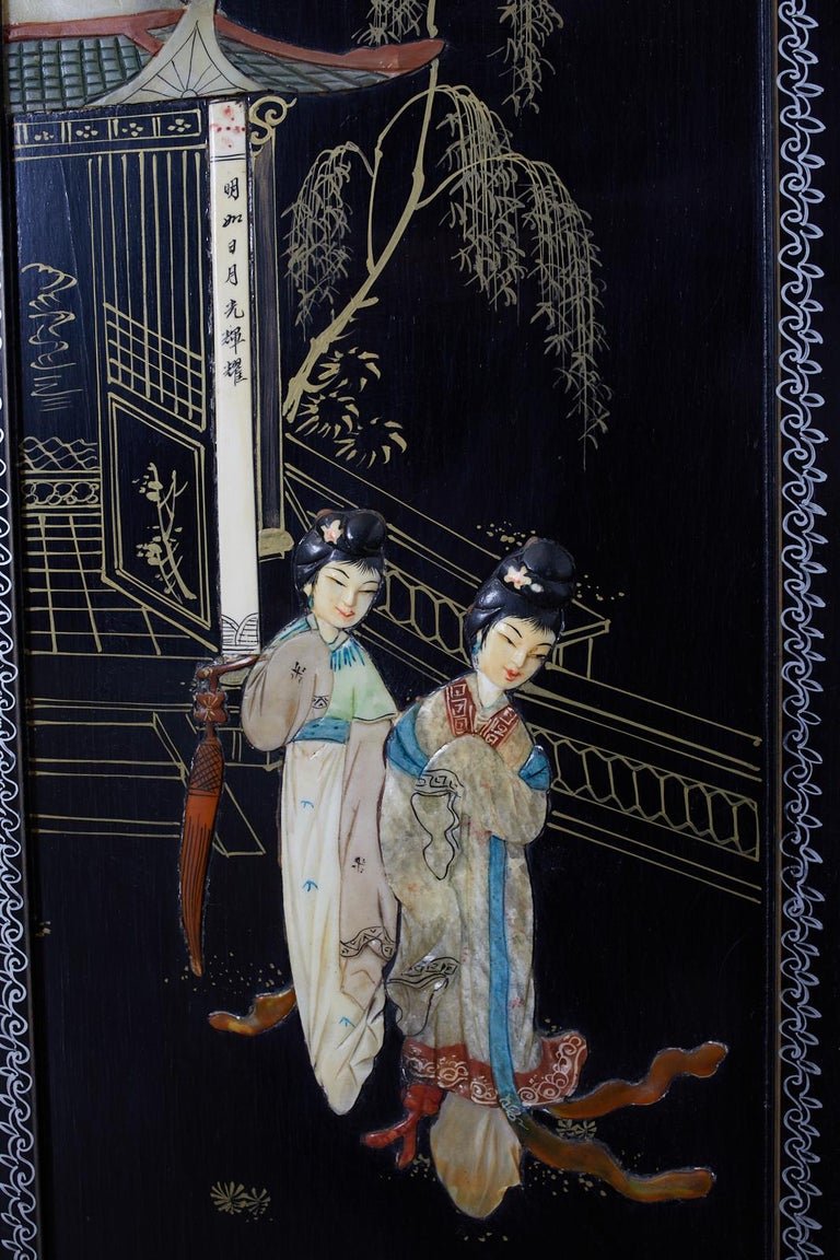 Chinese Coromandel Hardstone Panels at 1stDibs chinese wall panel