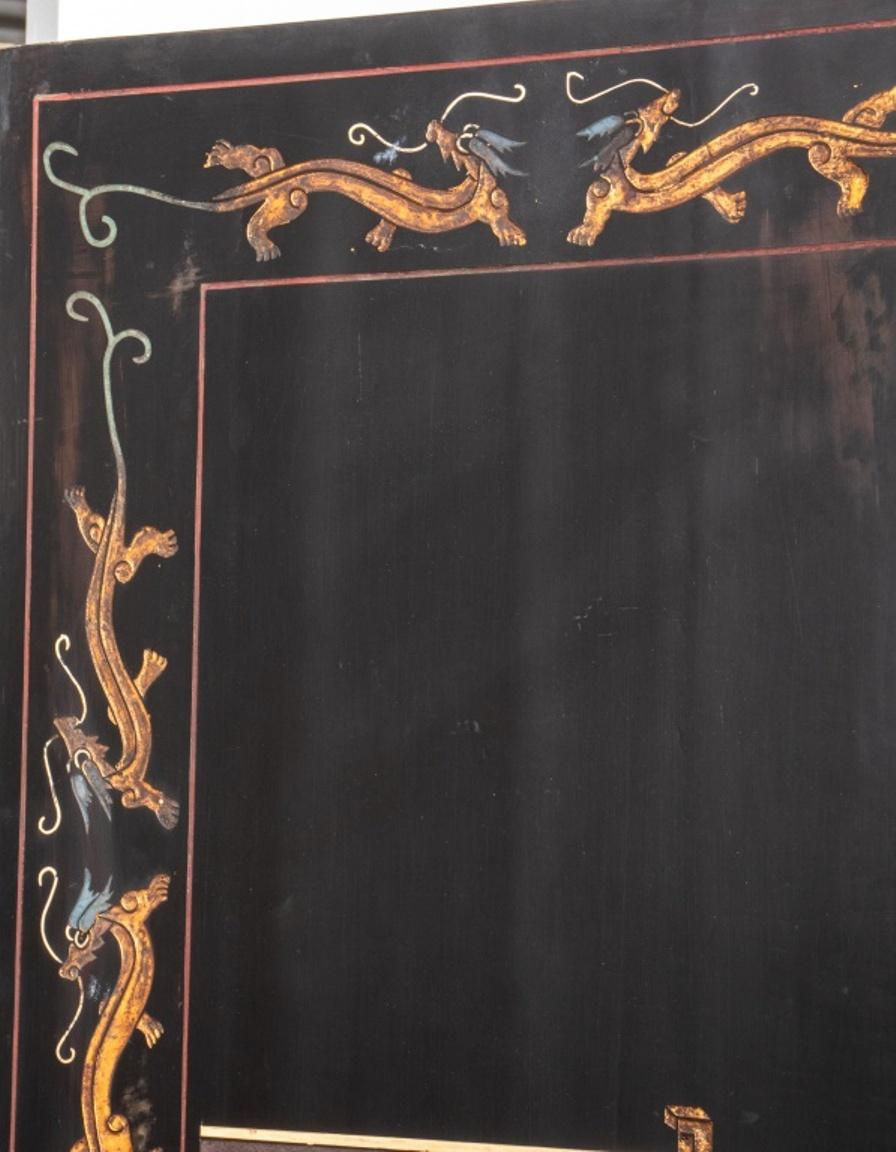 Asian Chinese Coromandel Lacquer 6 Panel Floor Screen