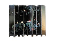 Chinese Coromandel Lacquer Eight Panel Fold Screen