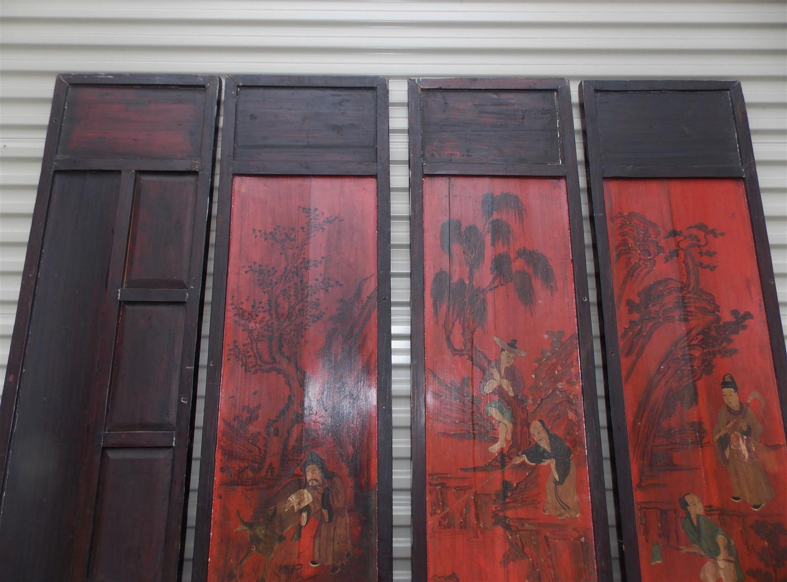 Paravent figuratif et de paysage chinois à 12 panneaux en laque rouge de Coromandel Circa 1840 en vente 8