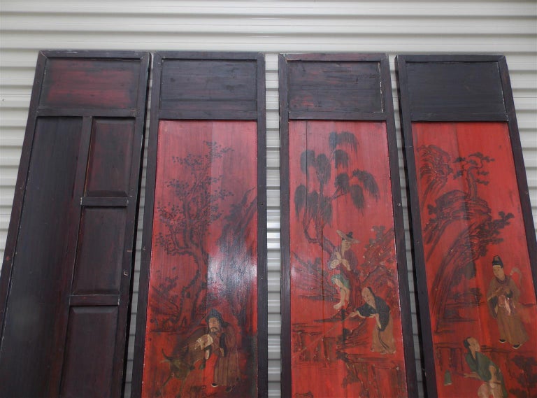 Chinese Coromandel Red Lacquer 12-Panel Figural and Landscape Screen. Circa 1840 For Sale 9