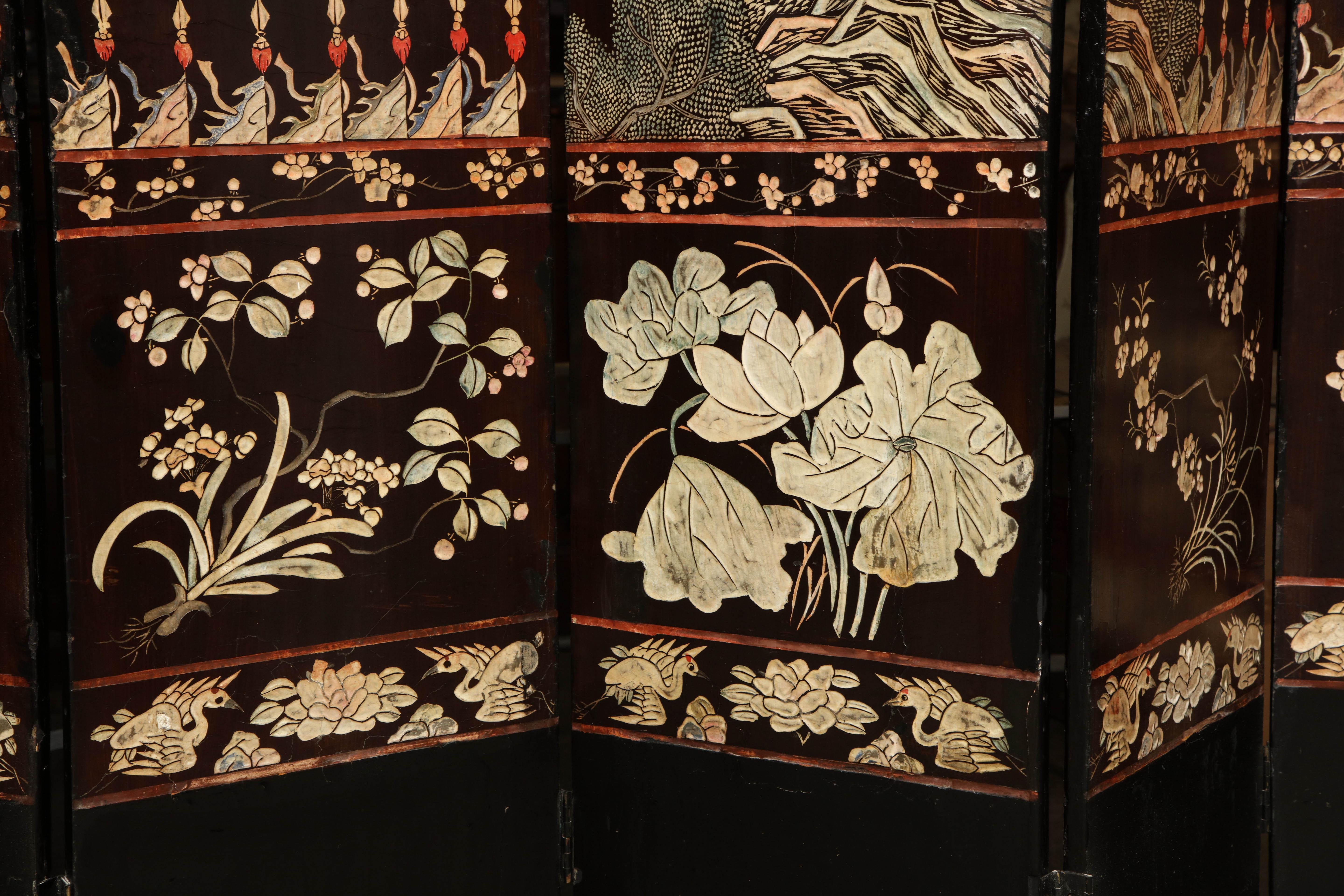 Chinese Coromandel Screen In Good Condition In Westwood, NJ