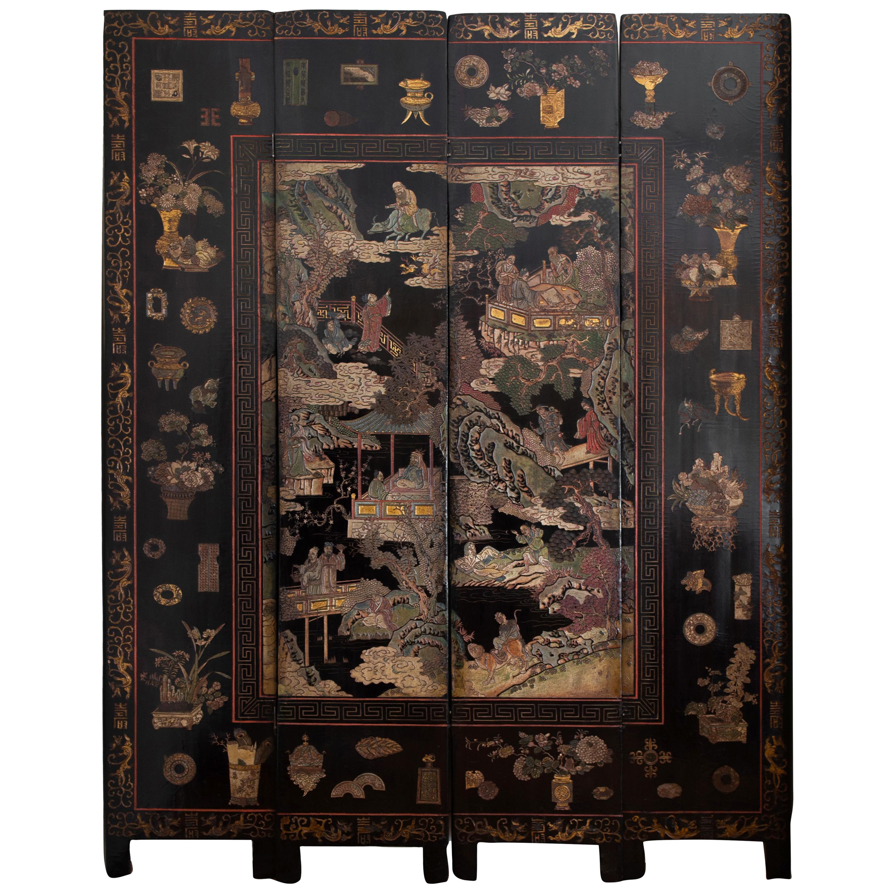 Chinese Coromandel Screen, Kanxi, circa 1700