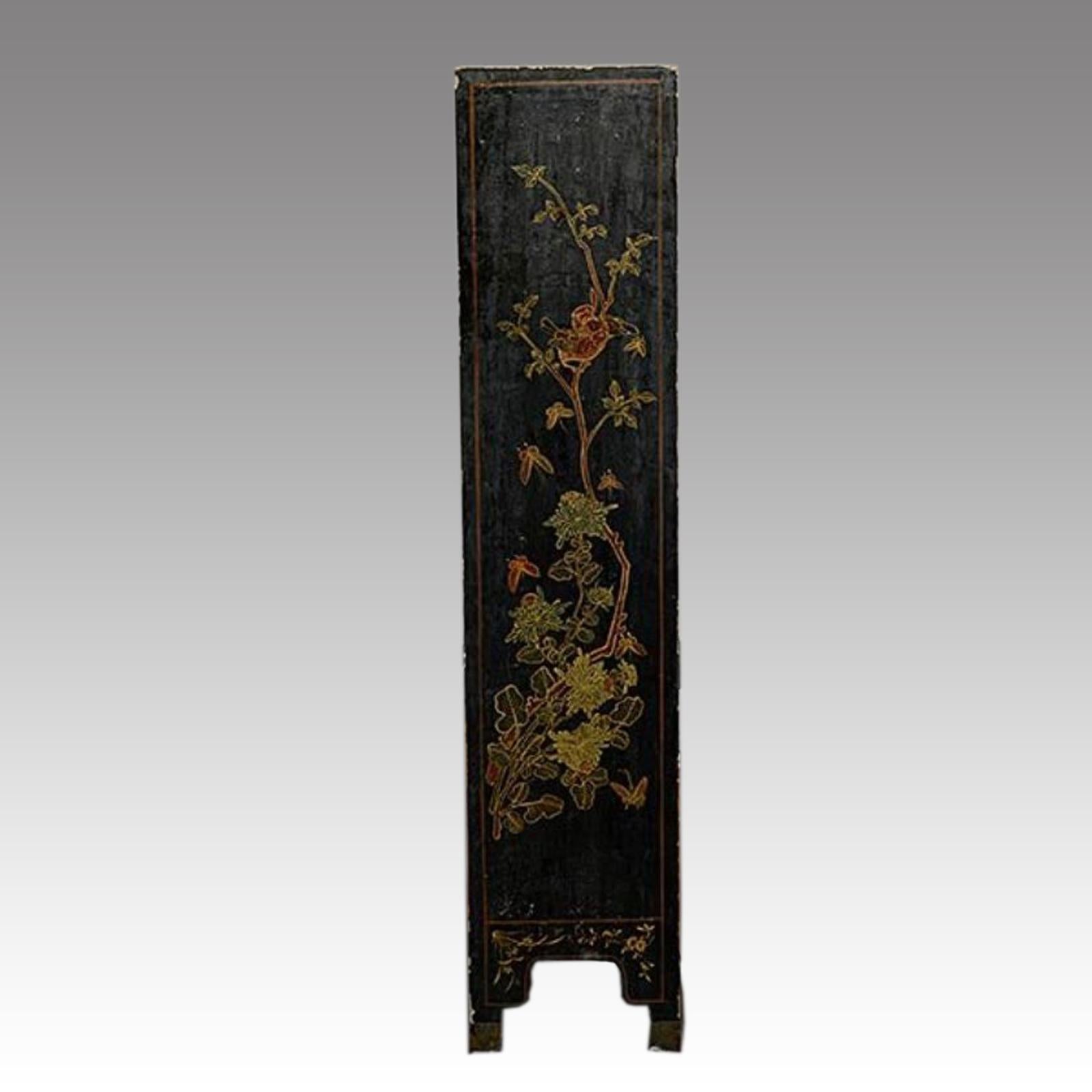 Gesso Chinese Coromandel Six-Panel Folding Screen, Chinese For Sale