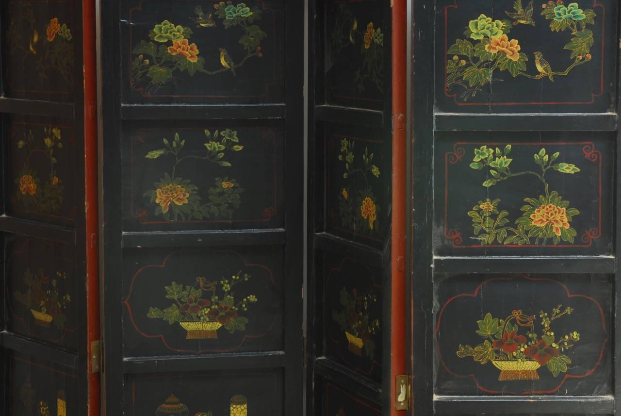 Chinese Coromandel Style Two-Sided Lacquer Screen 2