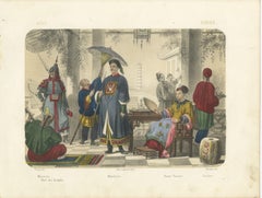 Chinese Costumes – Mandarin, Tartar Lady and Musicians, c.1845