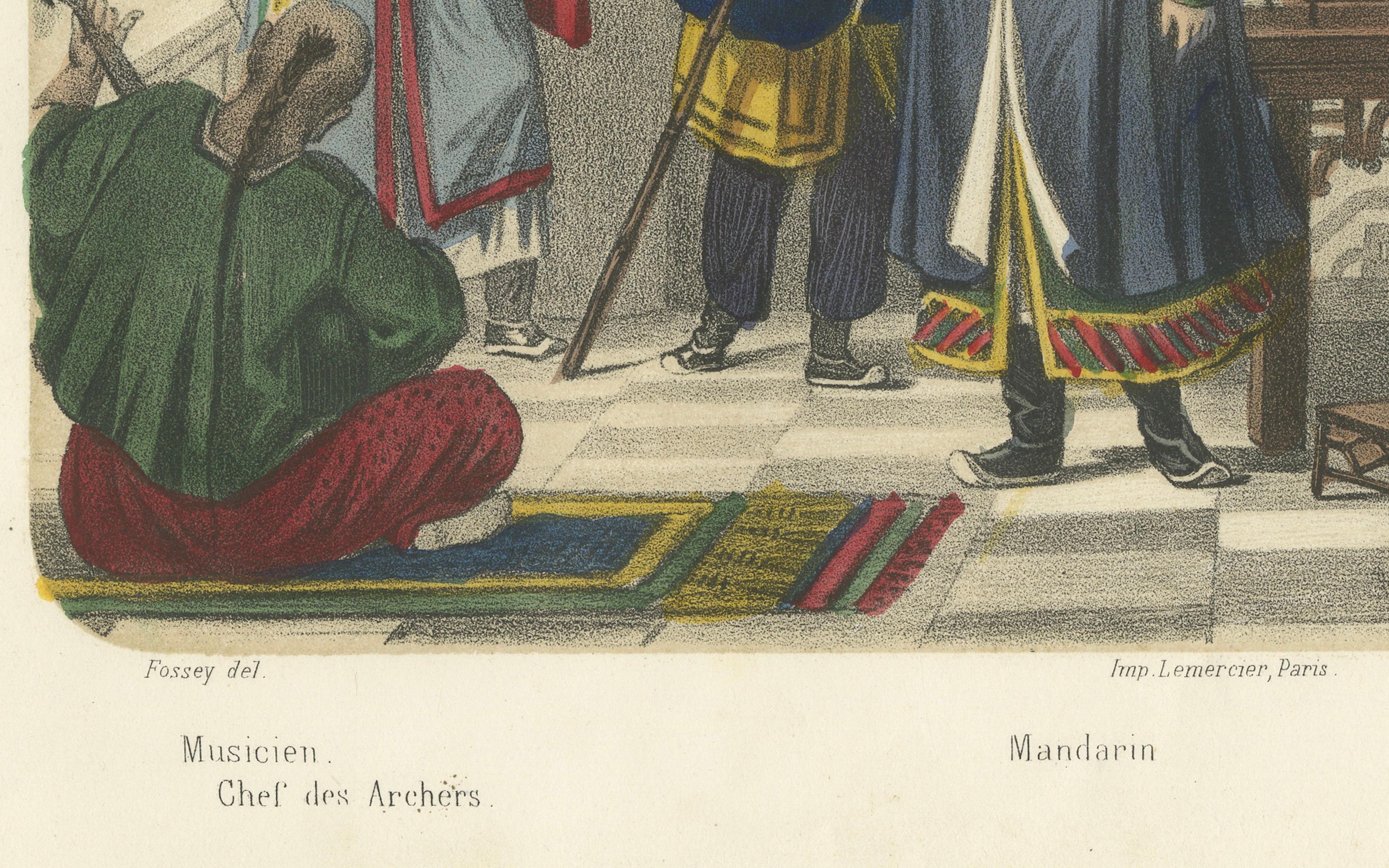 Chinese Costumes – Mandarin, Tartar Lady and Musicians, c.1845