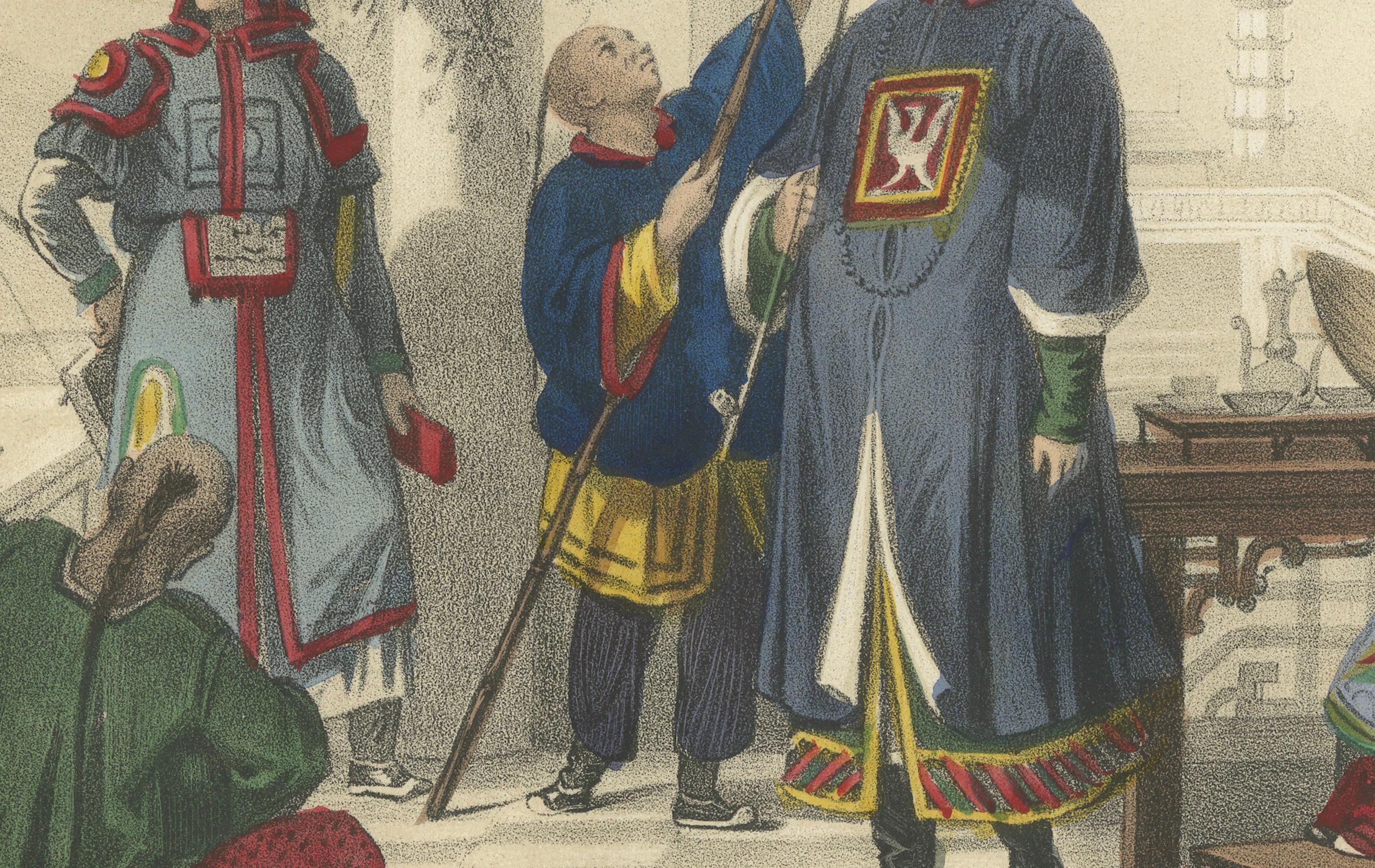 Chinese Costumes – Mandarin, Tartar Lady and Musicians, c.1845