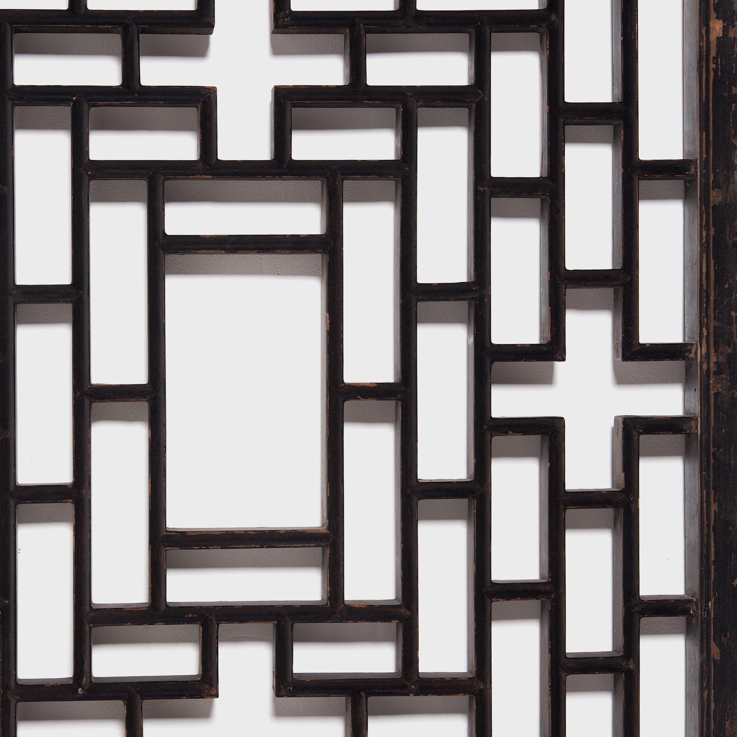 Qing Chinese Courtyard Lattice Panel, circa 1900