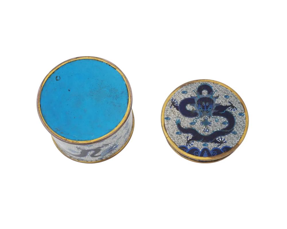 Chinese Covered Dragon Design Cloisonne Enamel Box 2