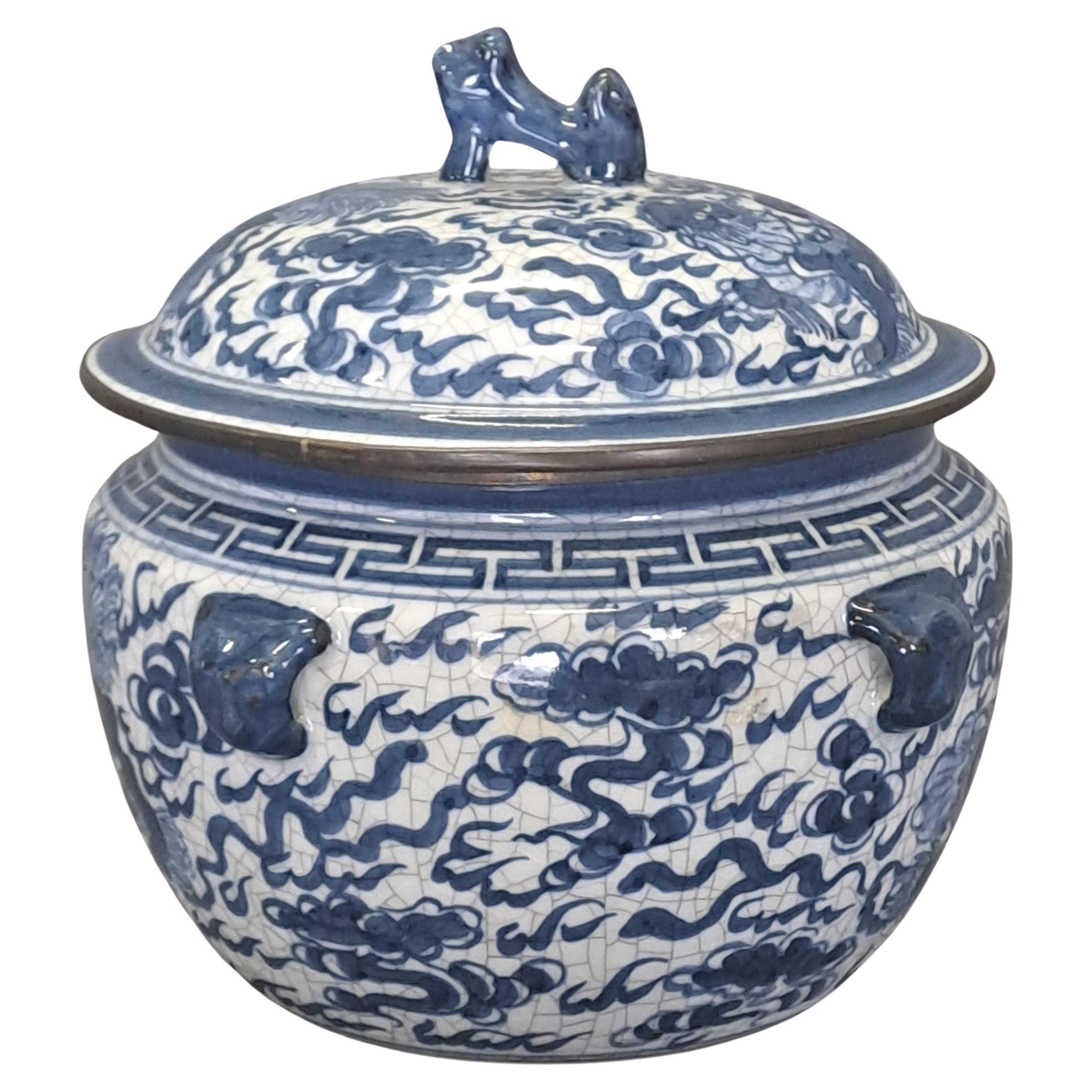 Chinese Cracked Porcelain Ginger Pot