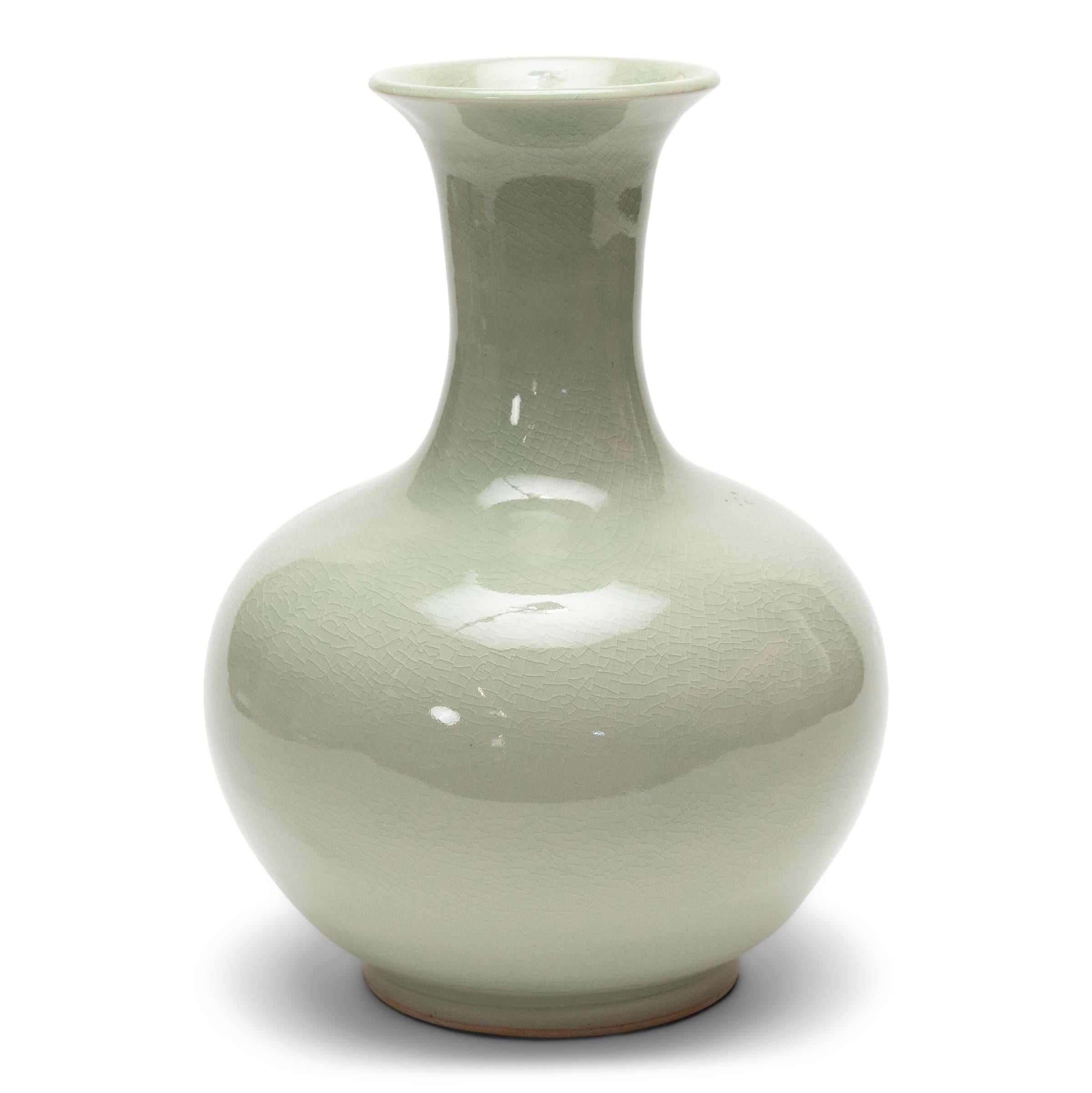 Chinois Vase poire céladon craquelé chinois en vente