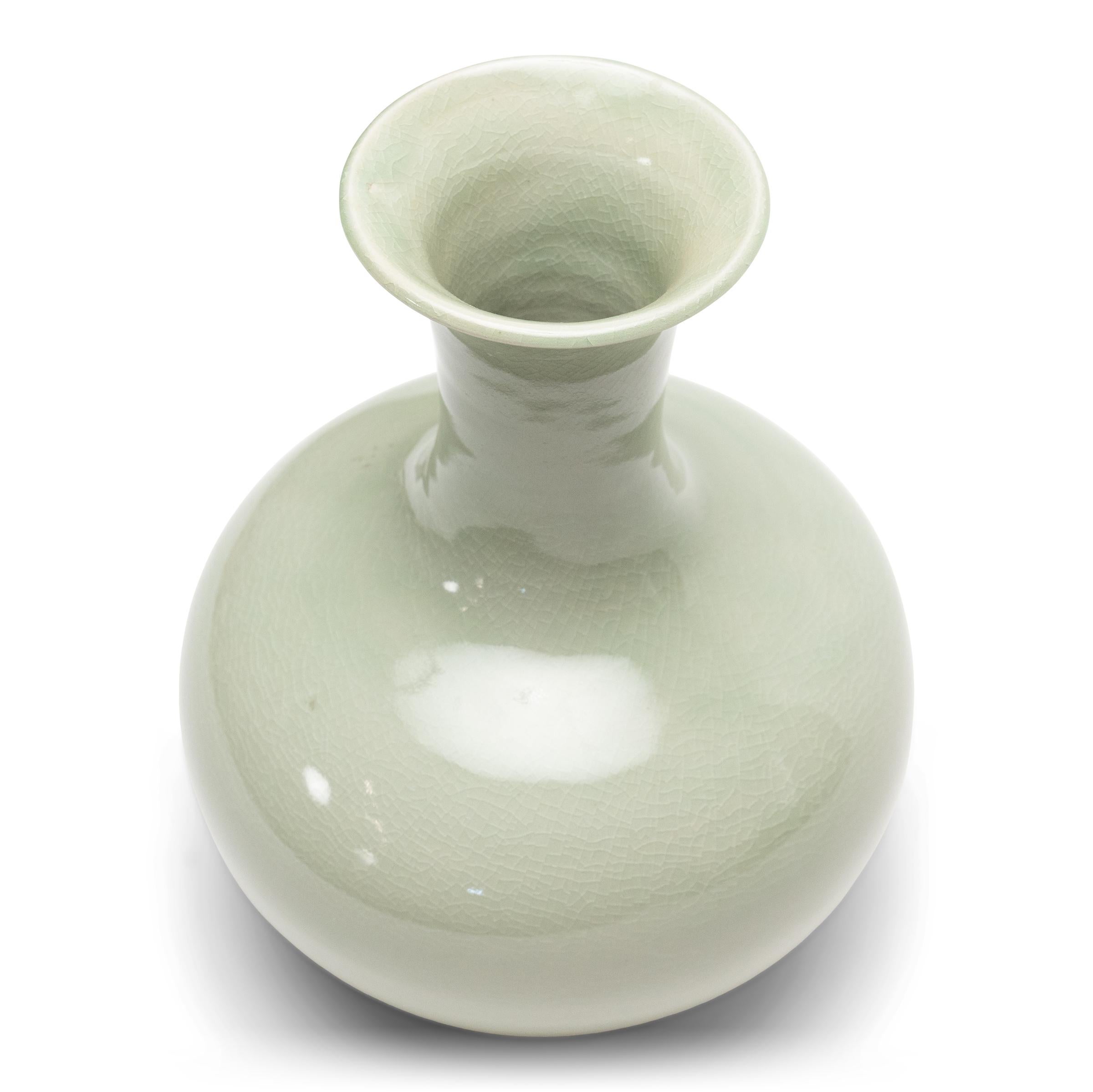Vernissé Vase poire céladon craquelé chinois en vente