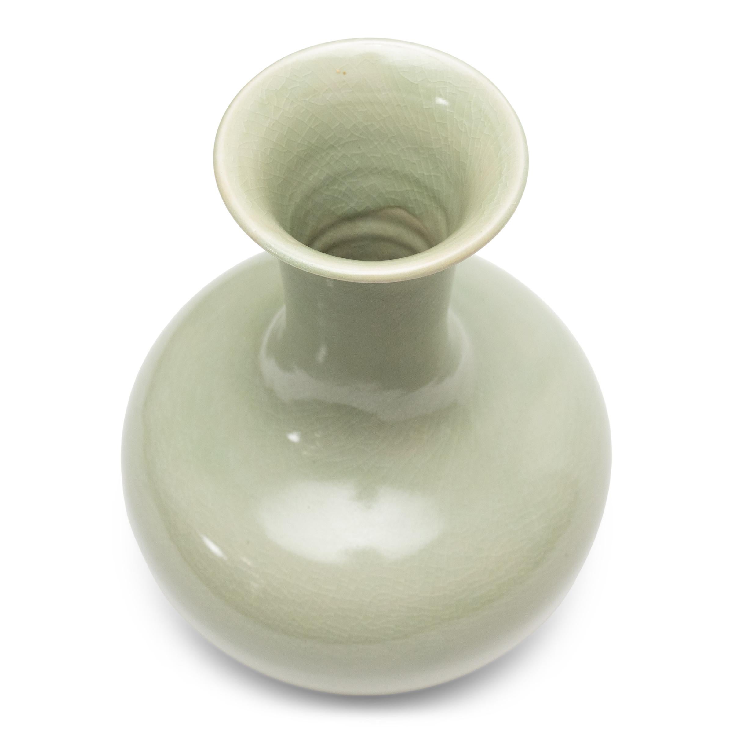 Vernissé Vase poire céladon craquelé chinois en vente