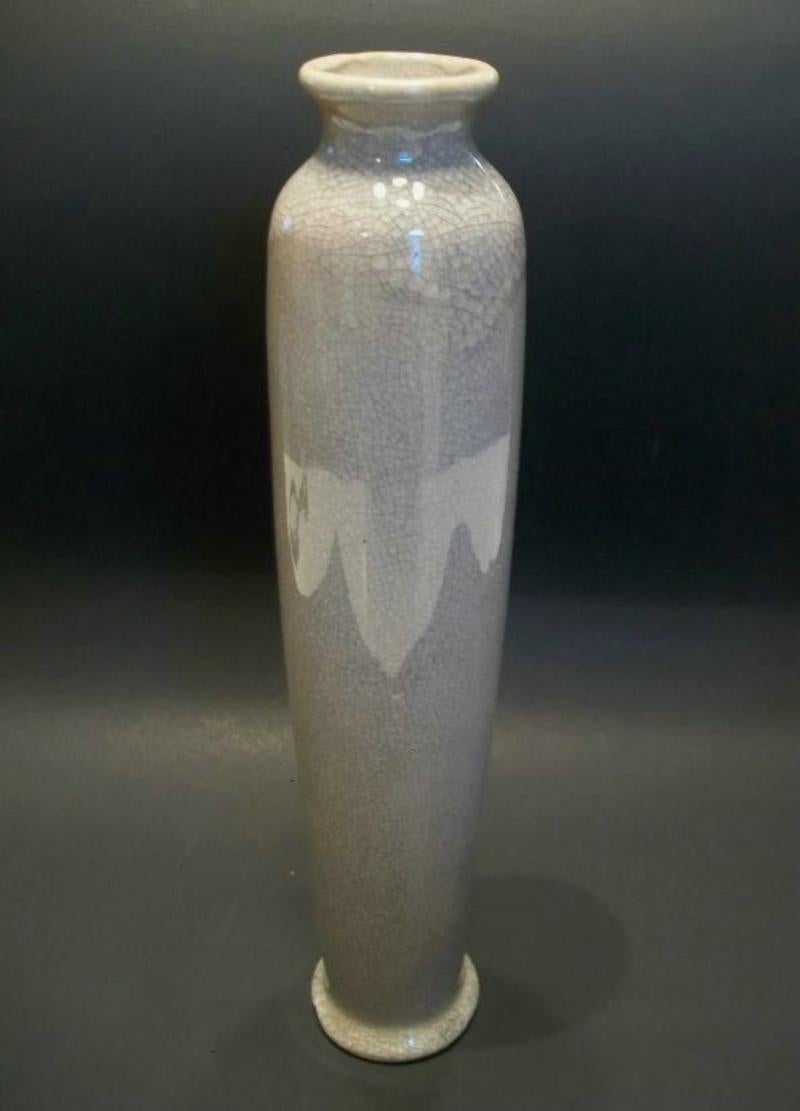 Esportazione cinese Vaso cinese in ceramica con smaltatura a crepe - Non firmato - Metà del XX secolo in vendita