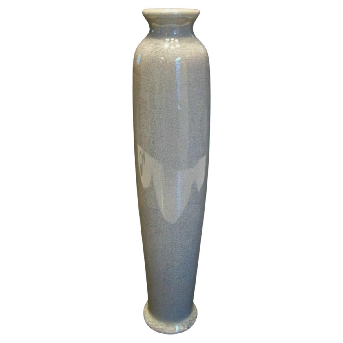 Vaso cinese in ceramica con smaltatura a crepe - Non firmato - Metà del XX secolo