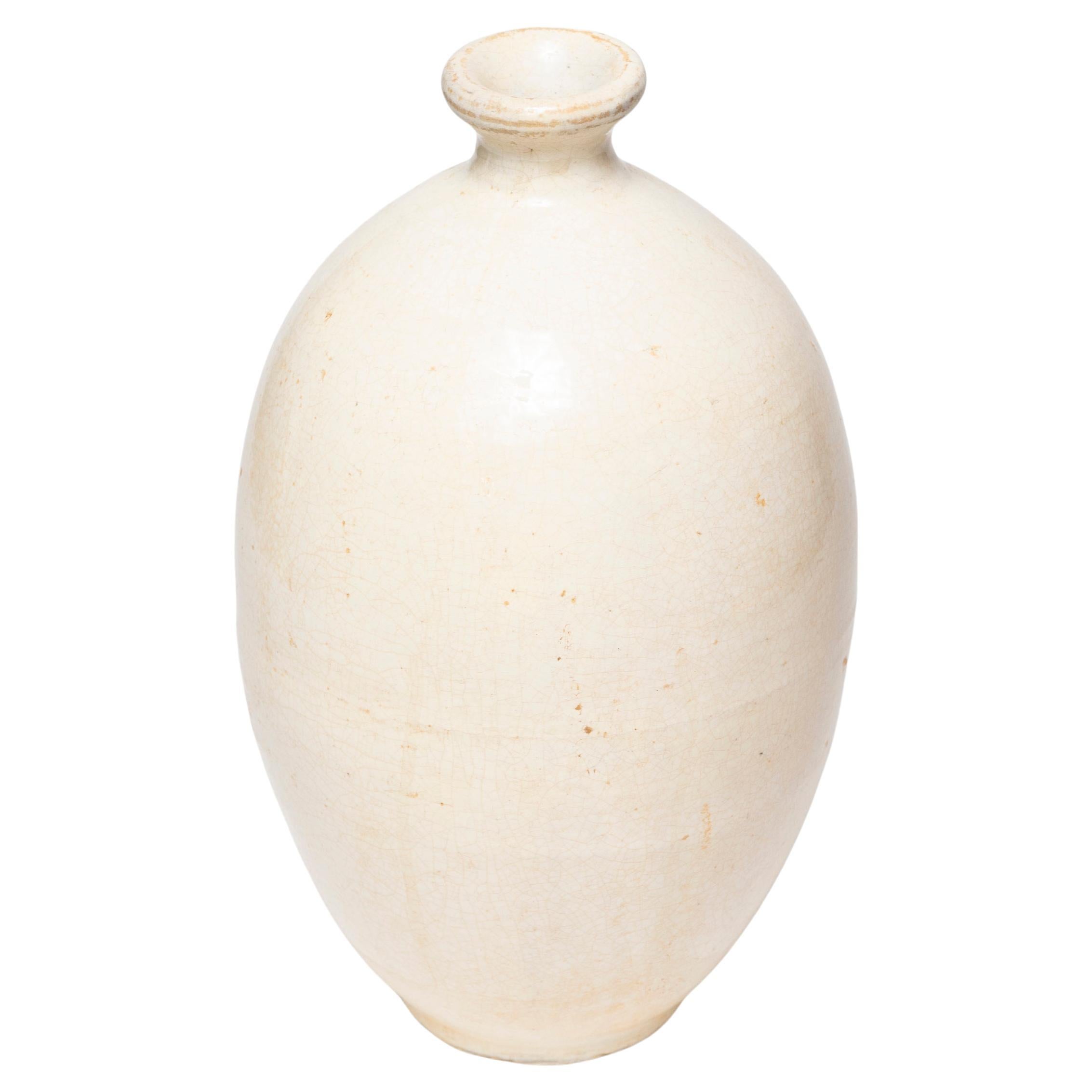Glazed Chinese Crackle Glaze Meiping Vase