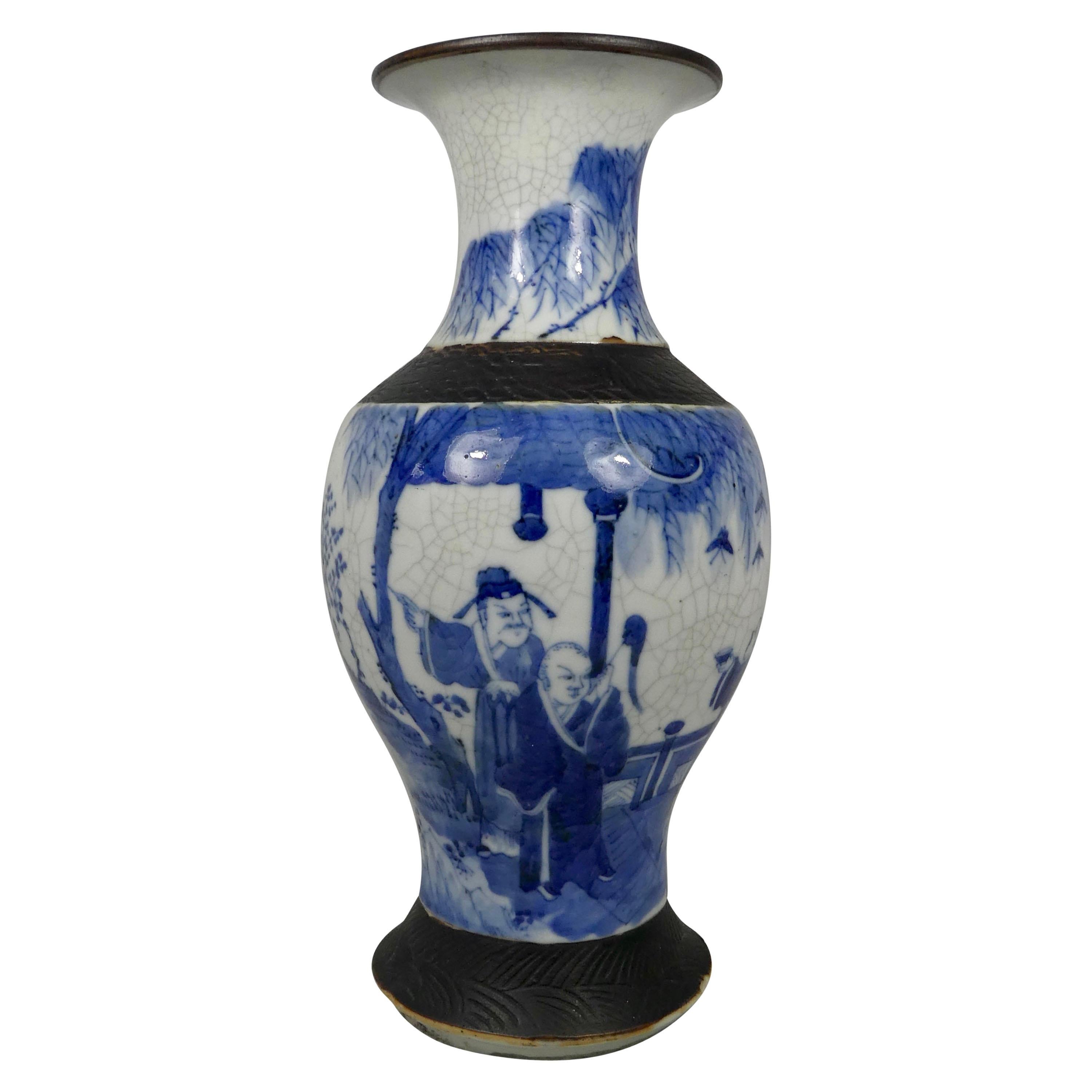 Vase en porcelaine "Crackle Glaze" de Chine:: vers 1890