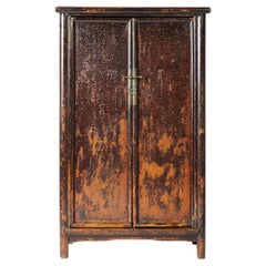 Chinese Crackled Lacquer Tapered Cabinet, c. 1750