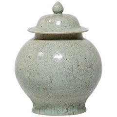 Vintage Chinese Crazed Celadon Ginger Jar