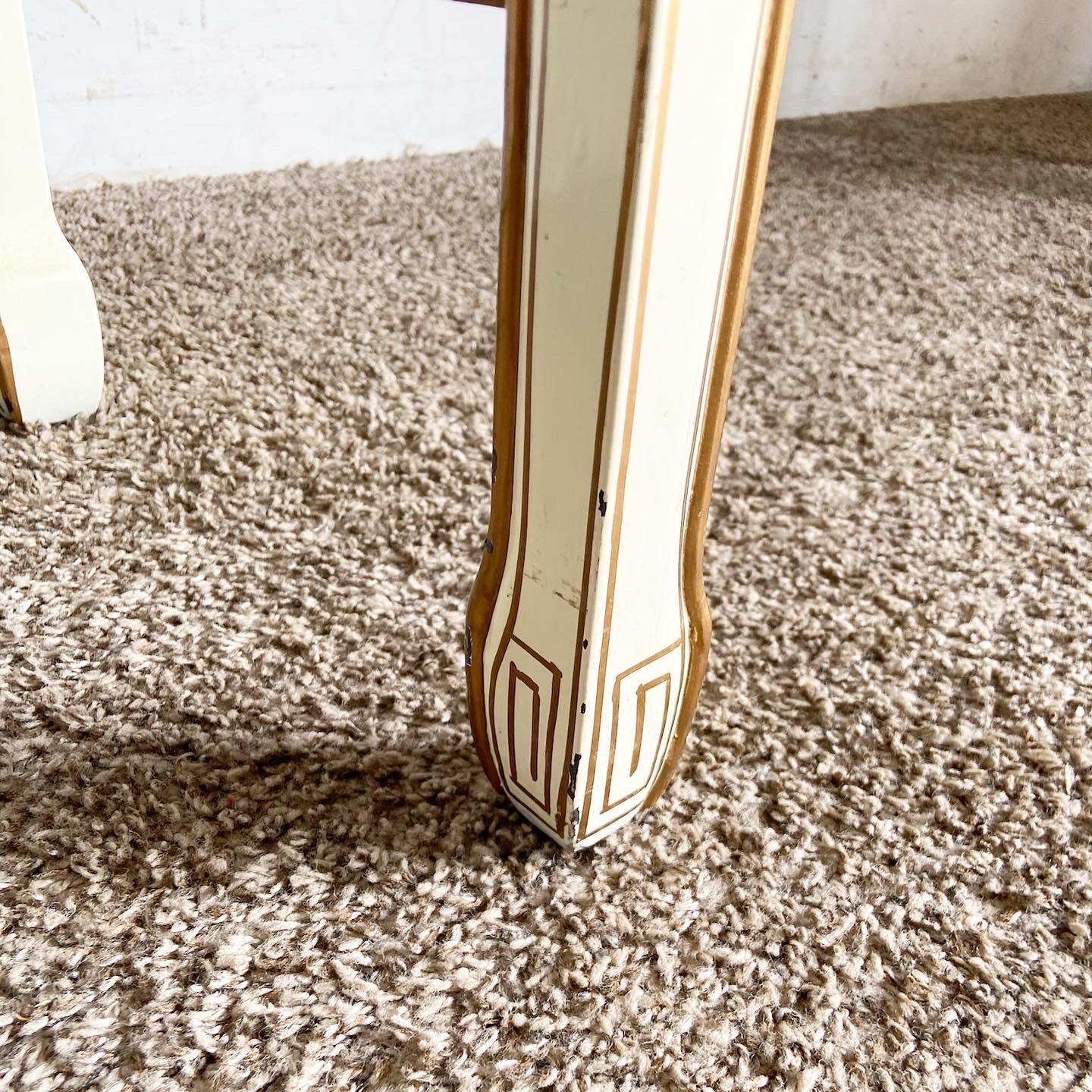 Chinese Cream Lacquered and Hand Painted Console Table For Sale 2