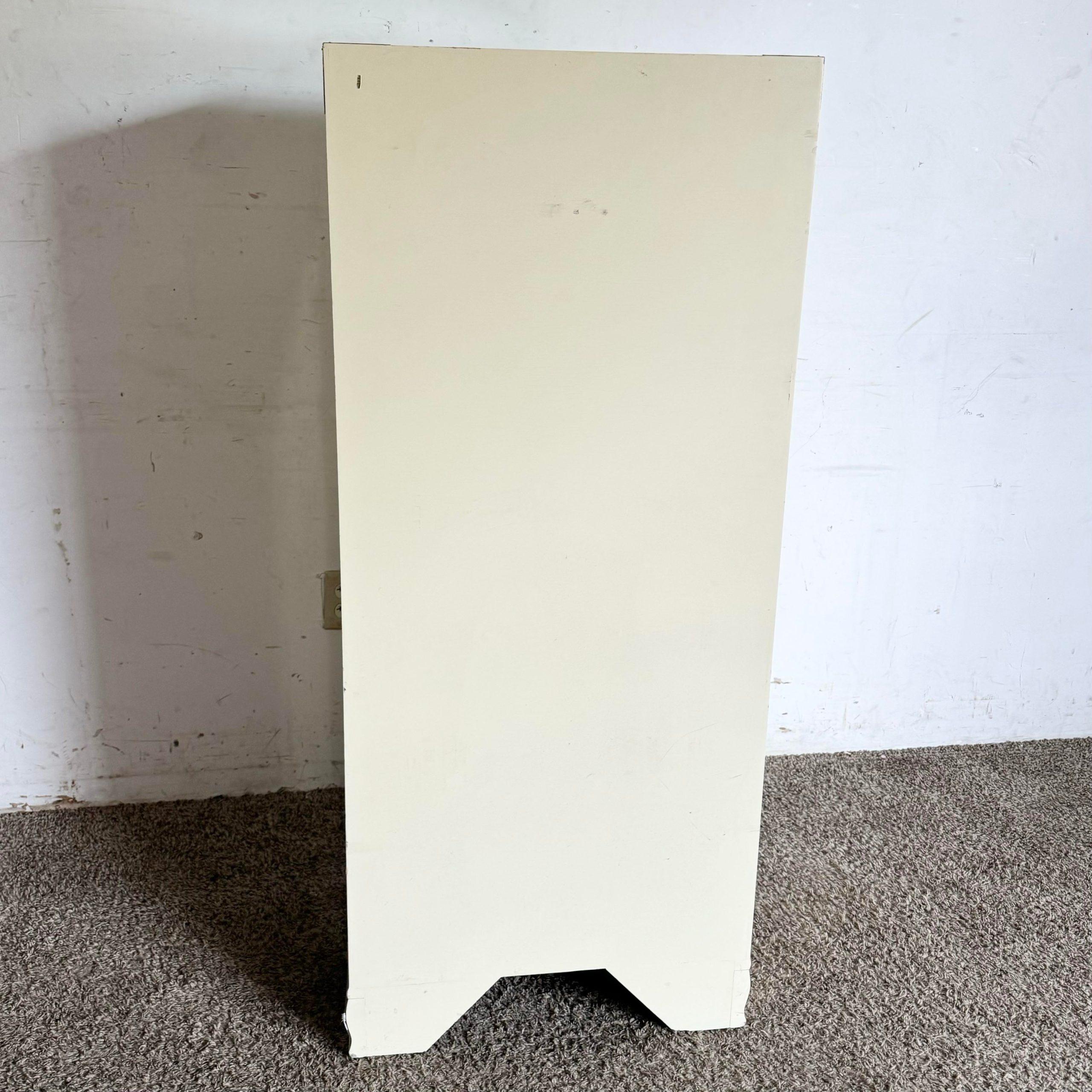 Chinese Cream Lacquered and Hand Painted Lingerie Highboy With Gold Accents 2
