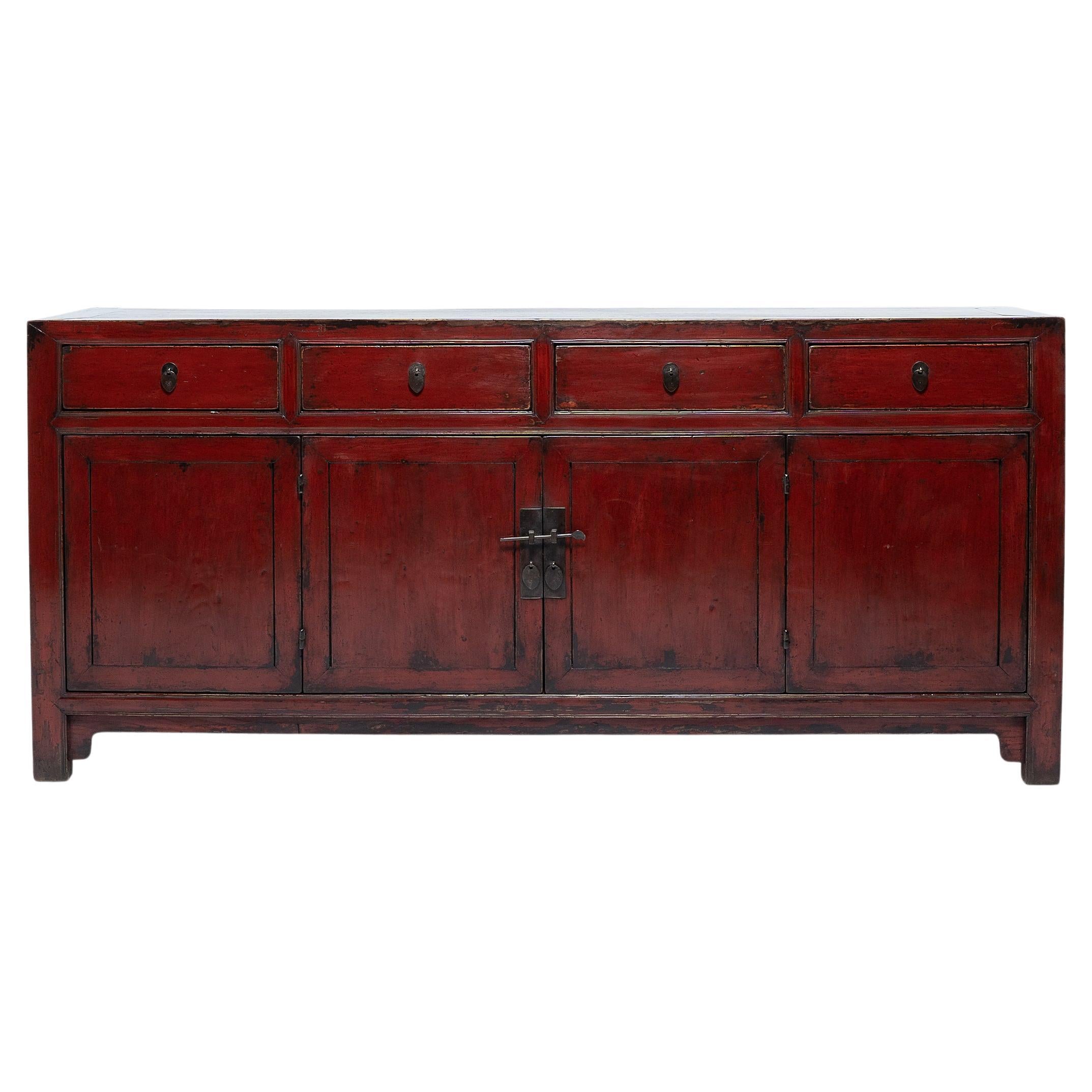 Chinese Crimson Red Lacquer Coffer, circa 1800