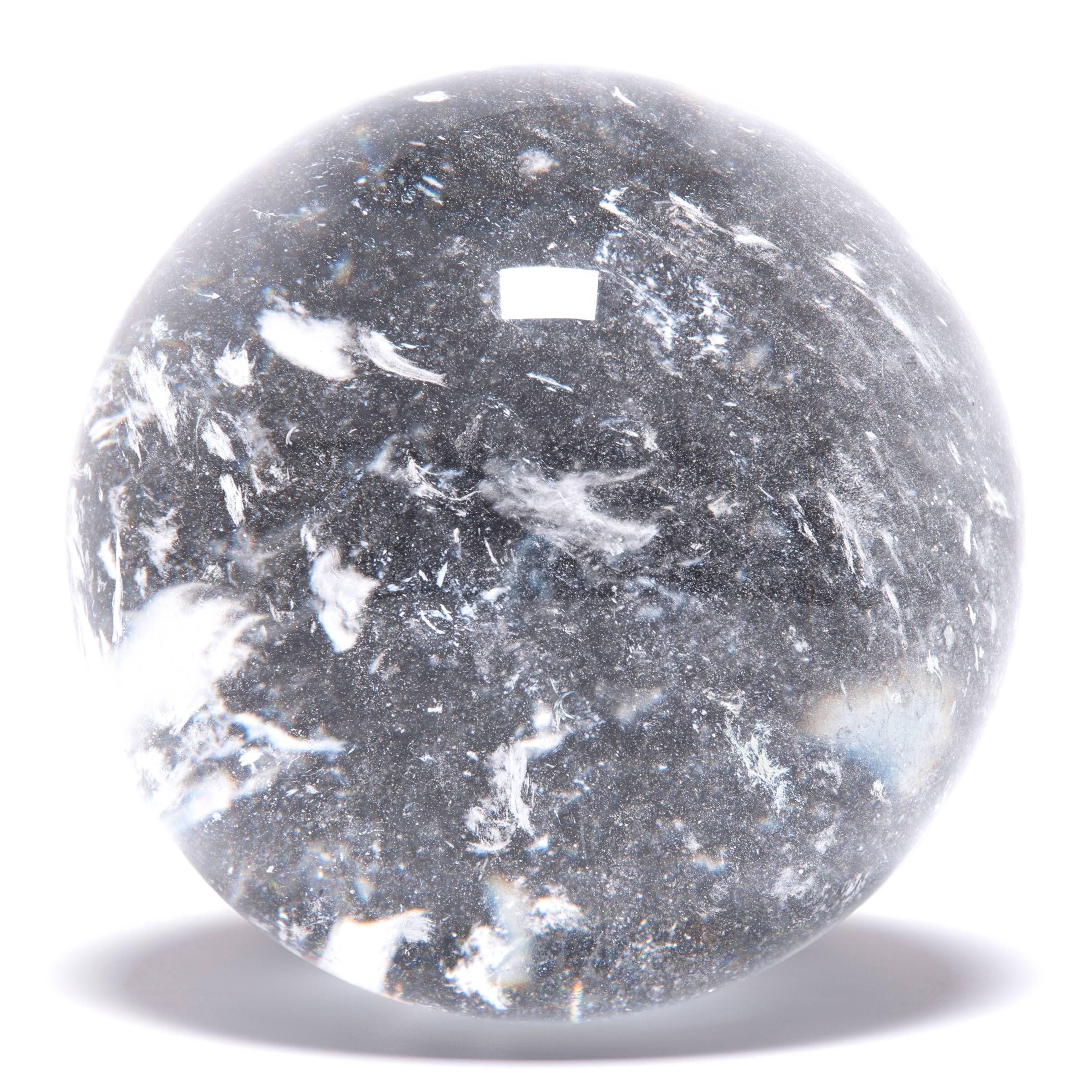 Polished Chinese Crystal Sphere with Occlusions