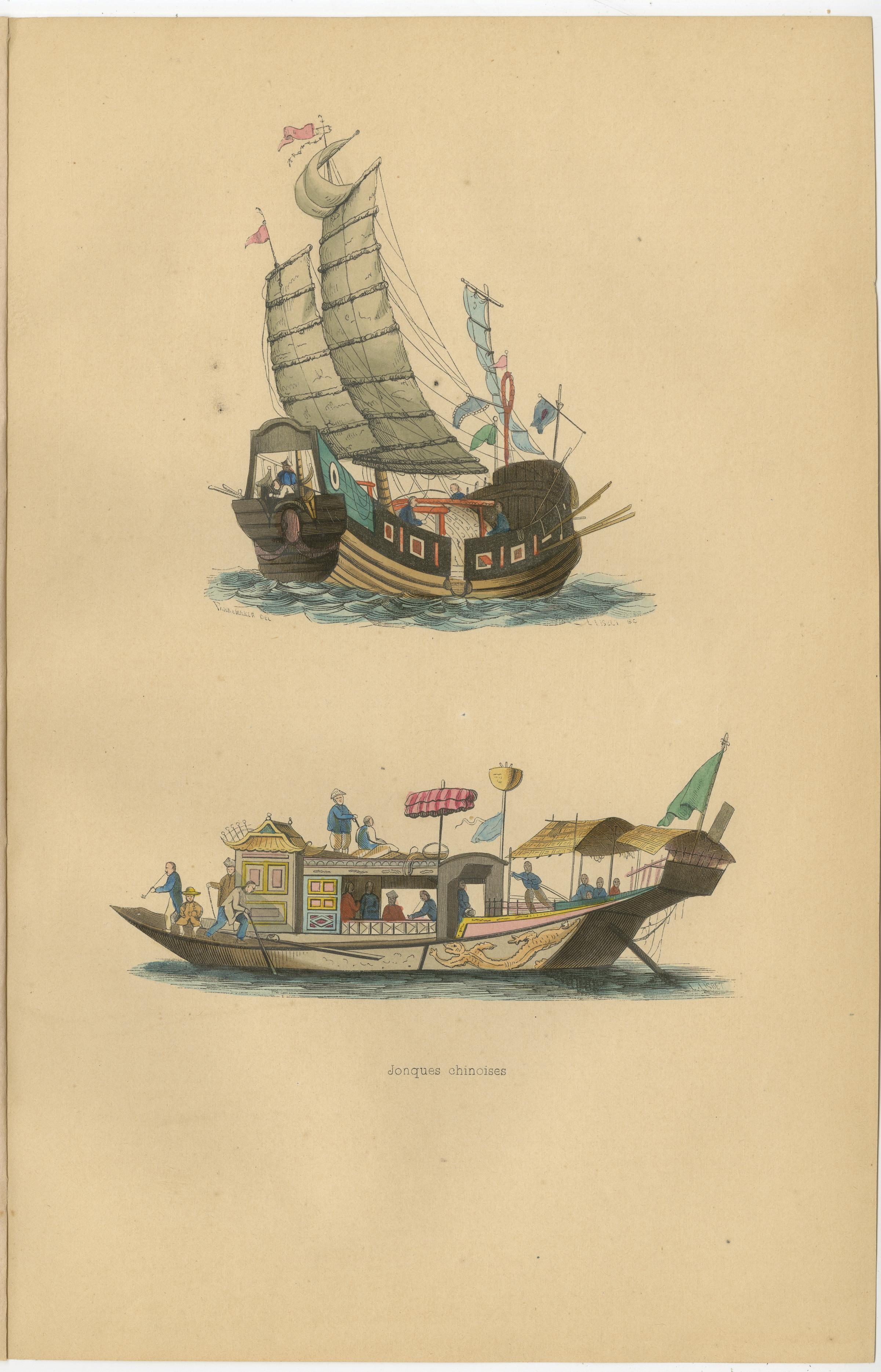 Chinese Cultural Figures in 1844 Wahlen Lithographs of Dress and Traditions For Sale 1