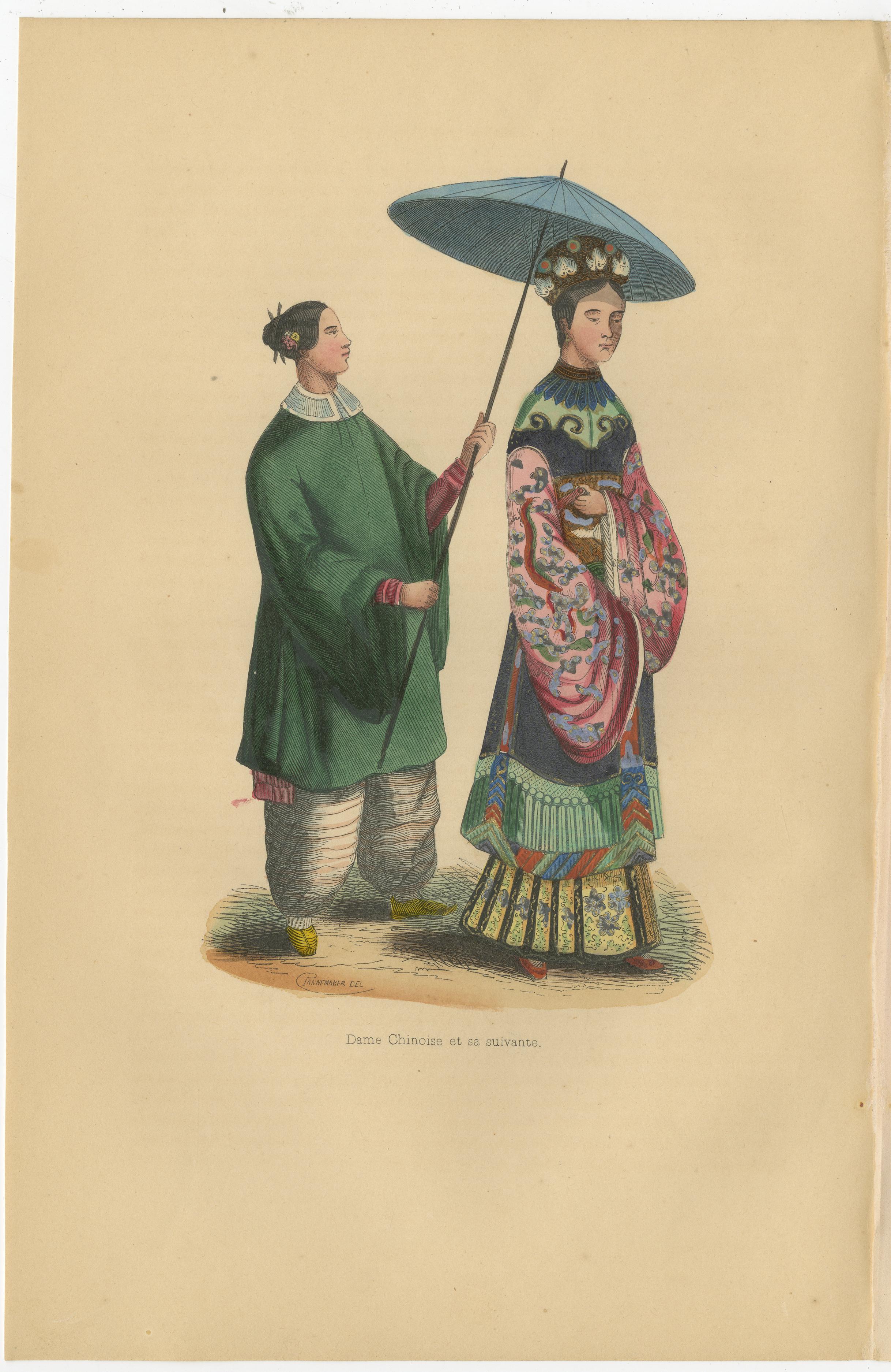 Chinese Cultural Figures in 1844 Wahlen Lithographs of Dress and Traditions For Sale 2