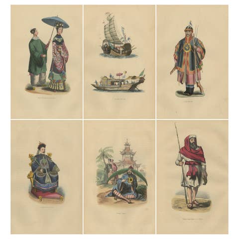 Chinese Cultural Figures in 1844 Wahlen Lithographs of Dress and Traditions