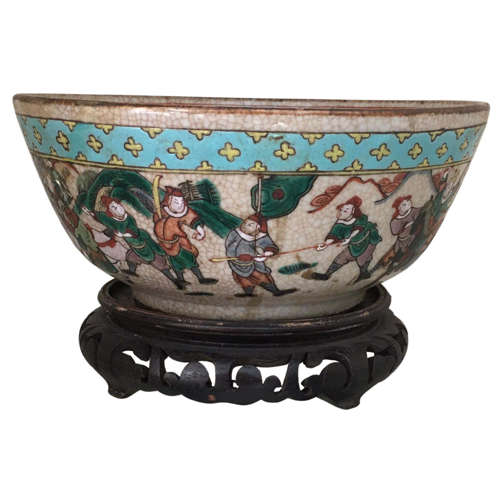 Chinese Cup, Character Decor, 19th Century For Sale