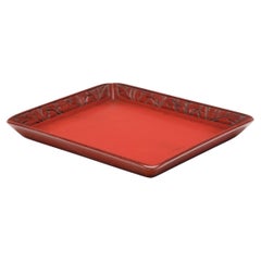 Plateau Cinnabar taillé chinois, vers 1800