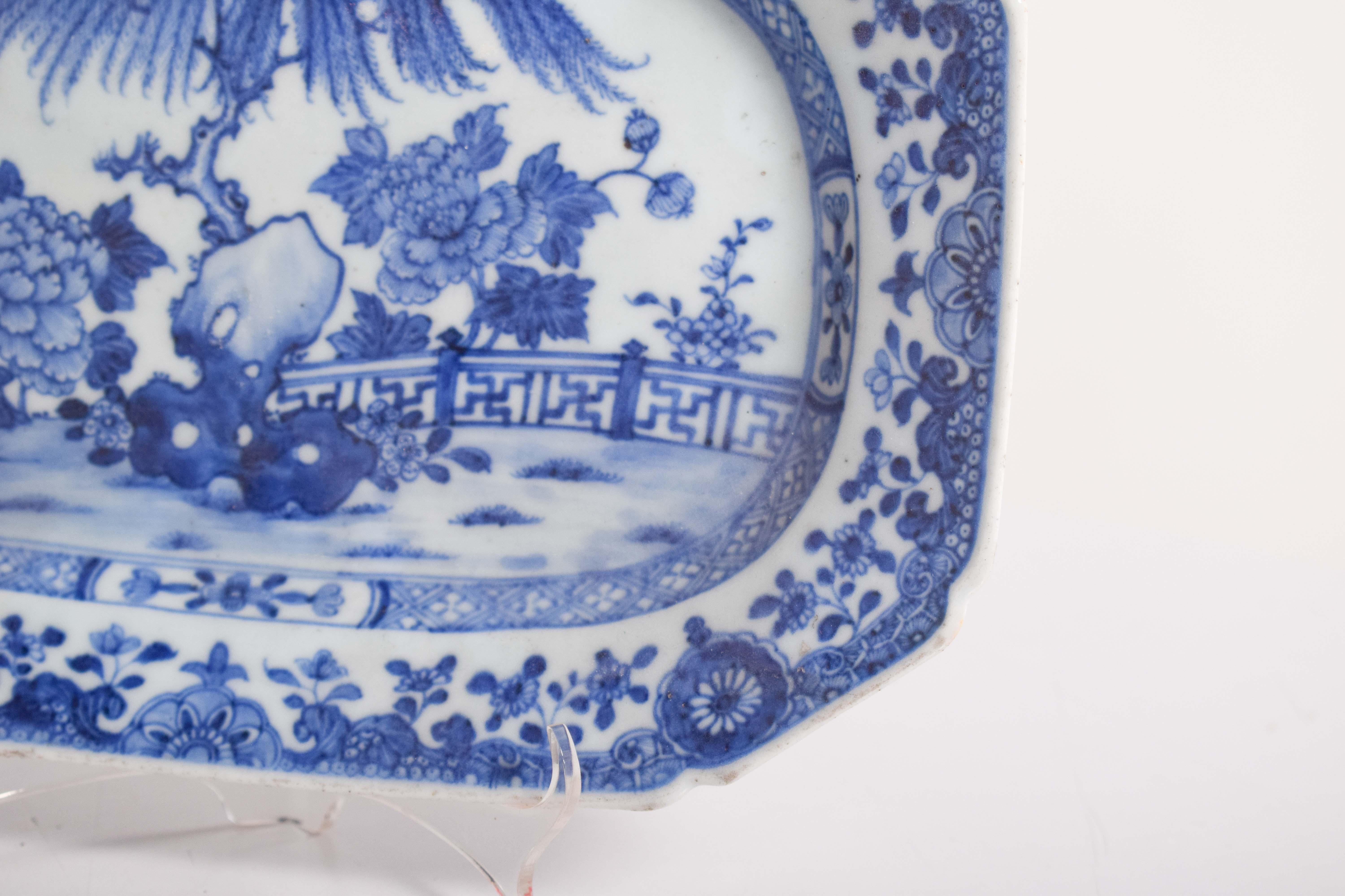 Chinesische Servierschale aus Porzellan mit achteckigem Ausschnitt im Zustand „Gut“ im Angebot in Lisboa, Lisboa