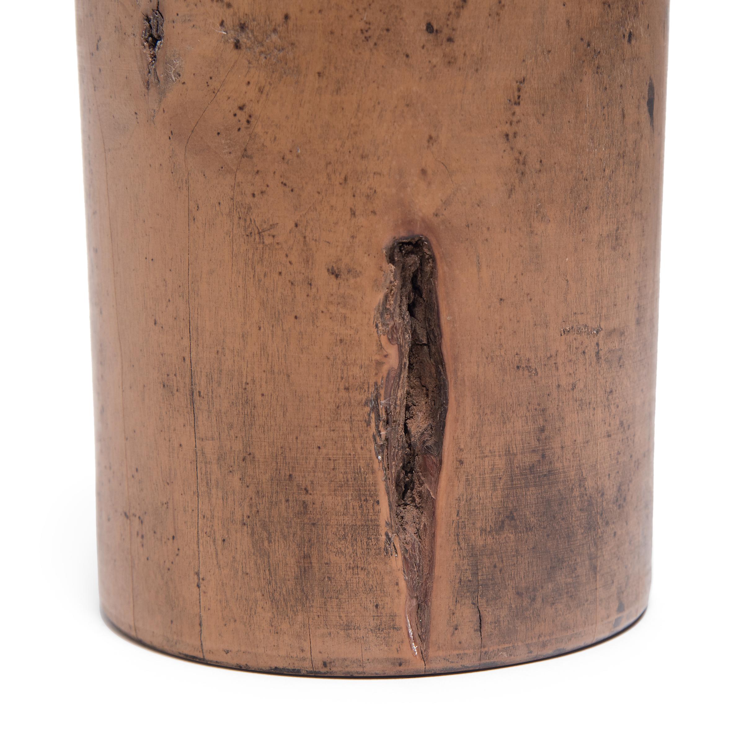 Chinese Cypress Brush Pot, circa 1900 In Good Condition In Chicago, IL