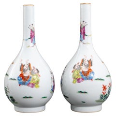 Chinese Daoguang Mark Immortal Vases, Pair