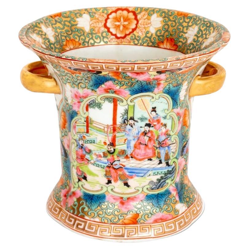 Chinesisch Daoguang Mark Rose Medaillon Cache Topf
