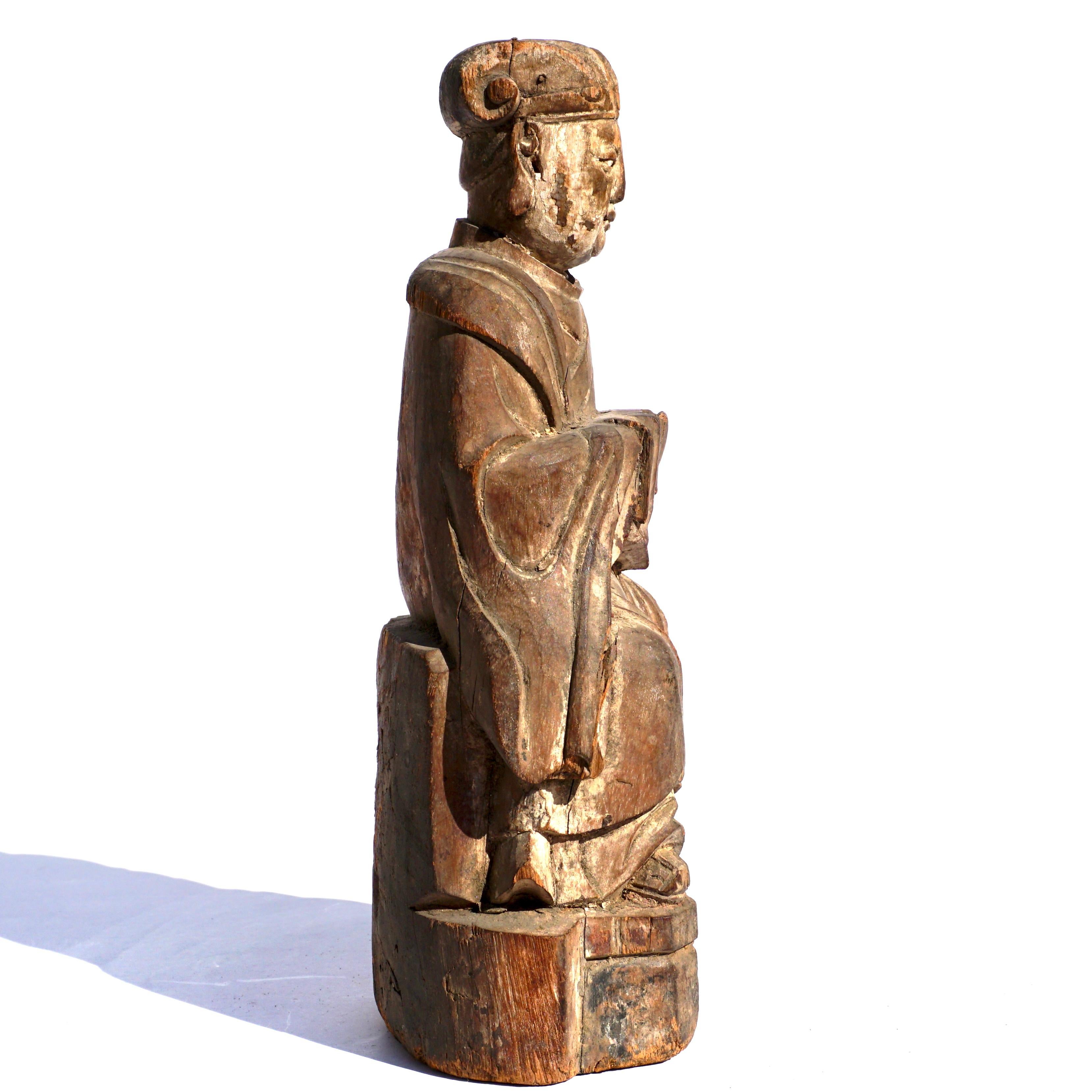 18th Century Chinese Daoist Buddha Figure Late Ming Early Qing Dynasty