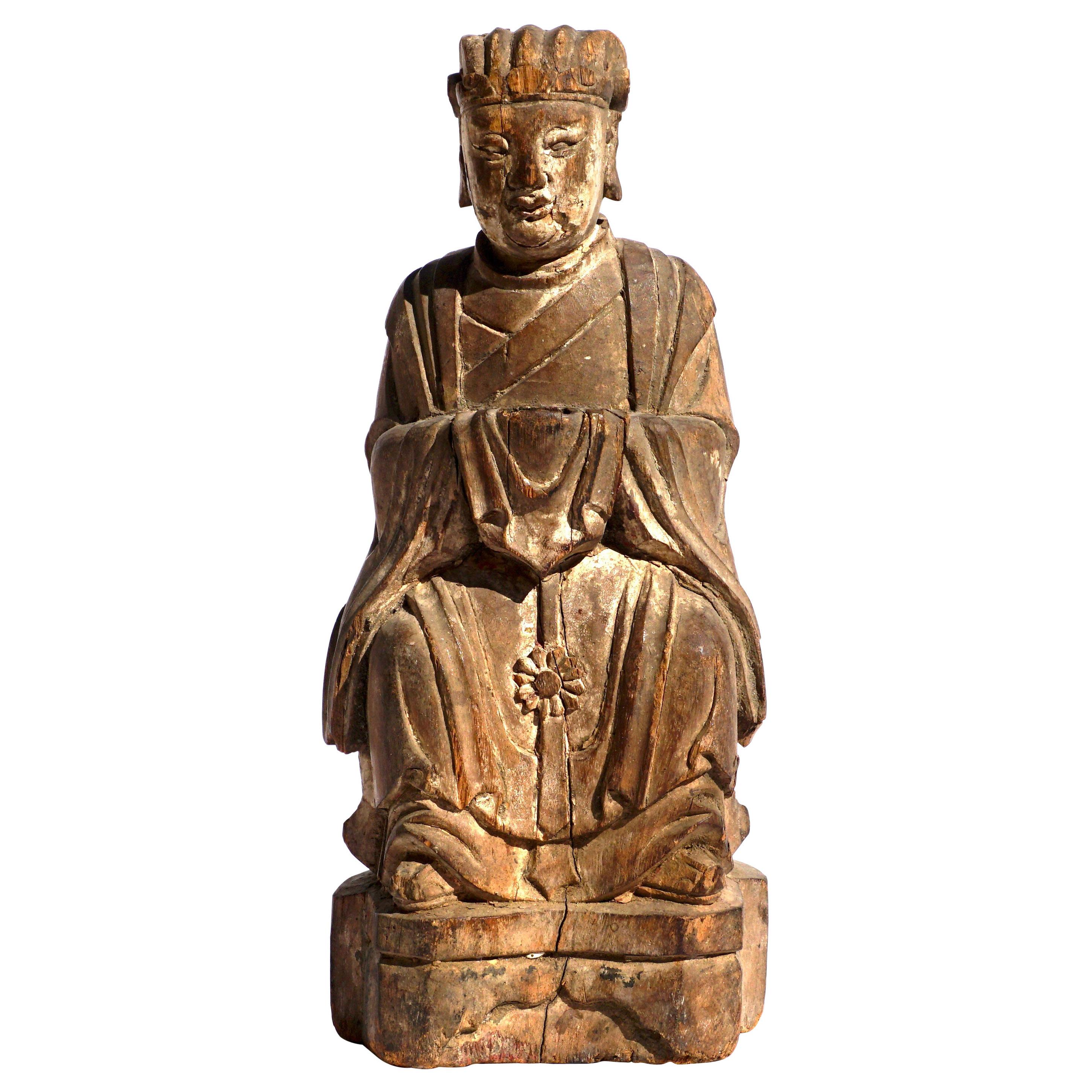Chinese Daoist Buddha Figure Late Ming Early Qing Dynasty