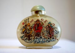 Chinesische daoistische Monumental-Schnupftabakflasche mit Unsterblichen, 1930-50