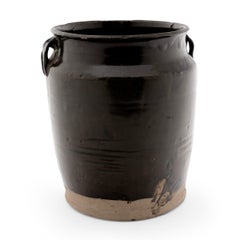 Chinese Dark Glaze Kitchen Jar, c. 1900