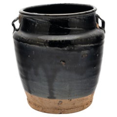 Chinese Dark Glaze Kitchen Jar, circa 1900